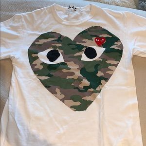 Comme De Garçon PLAY Small Men’s Camo T shirt